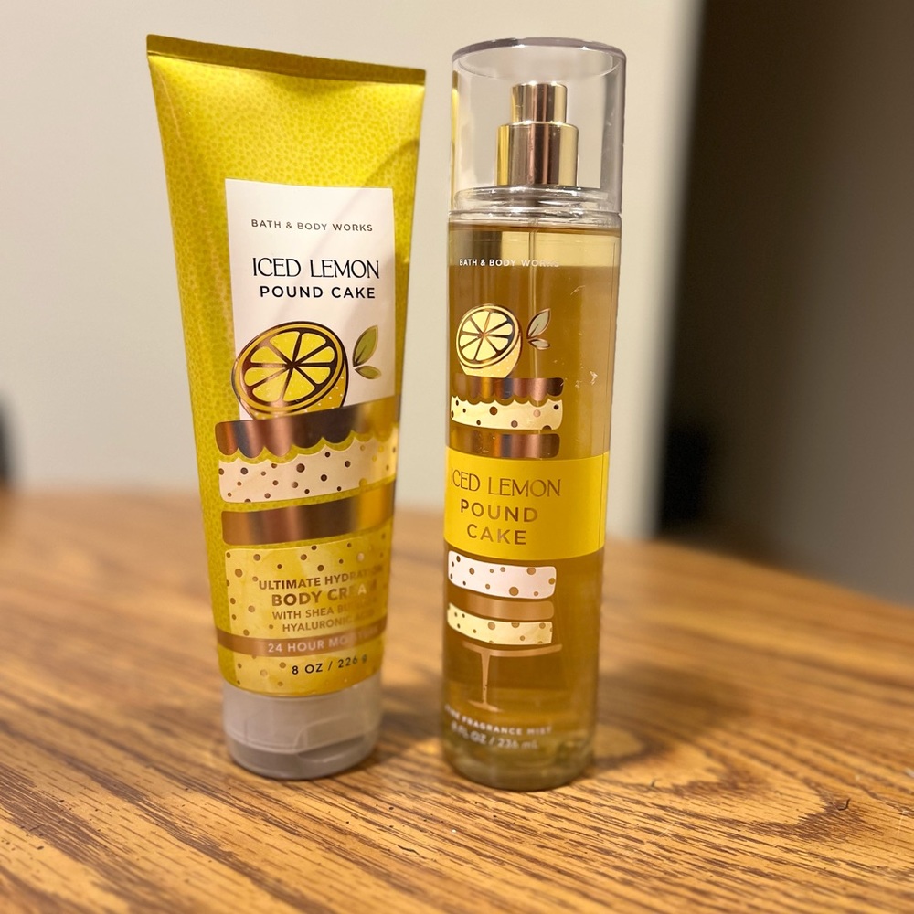 Iced Lemon Pound Cake body cream and fragrance mist bundle